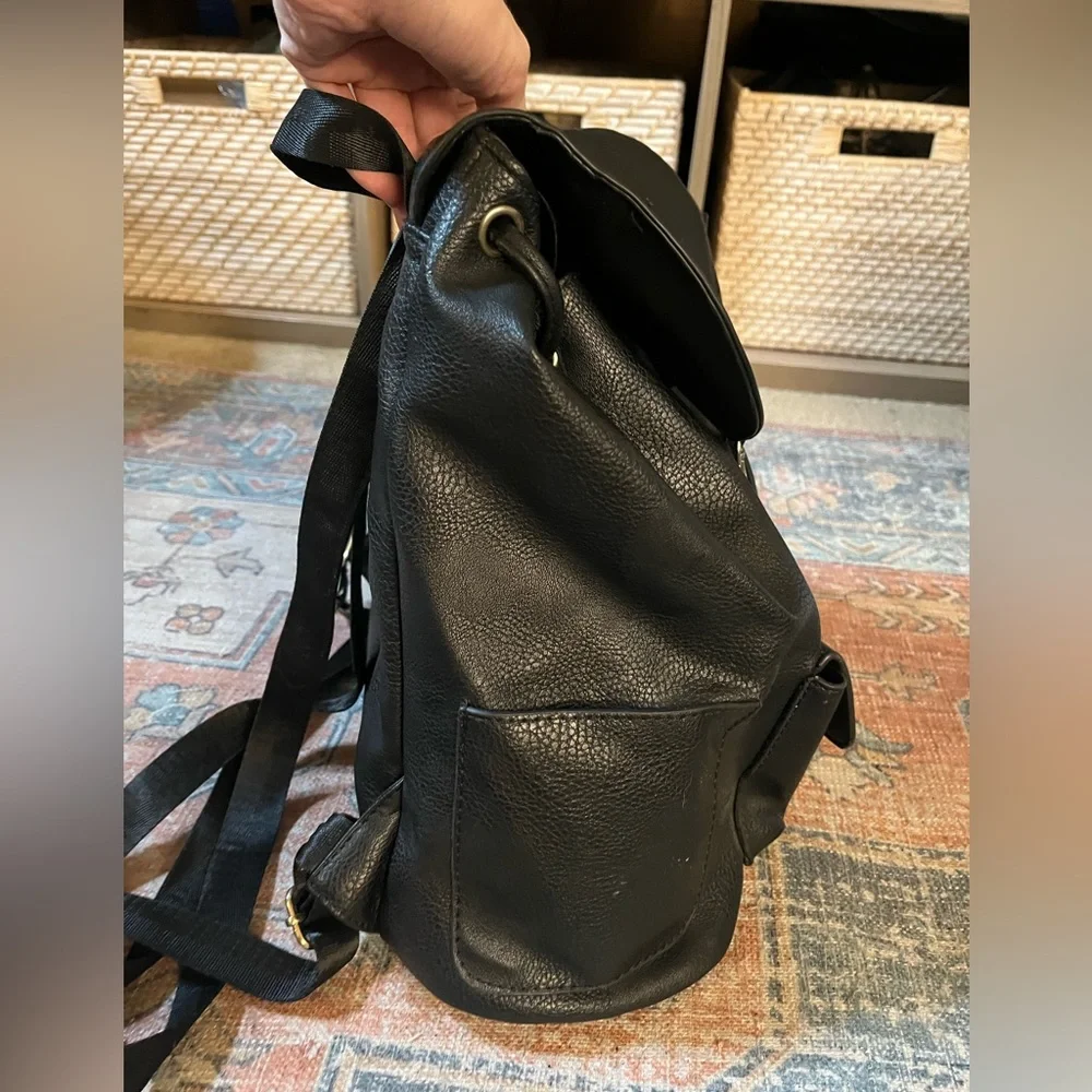 Black Leather Backpack